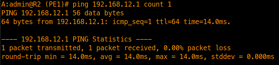 ospf-1-pe1-ping-direct-int-verification
