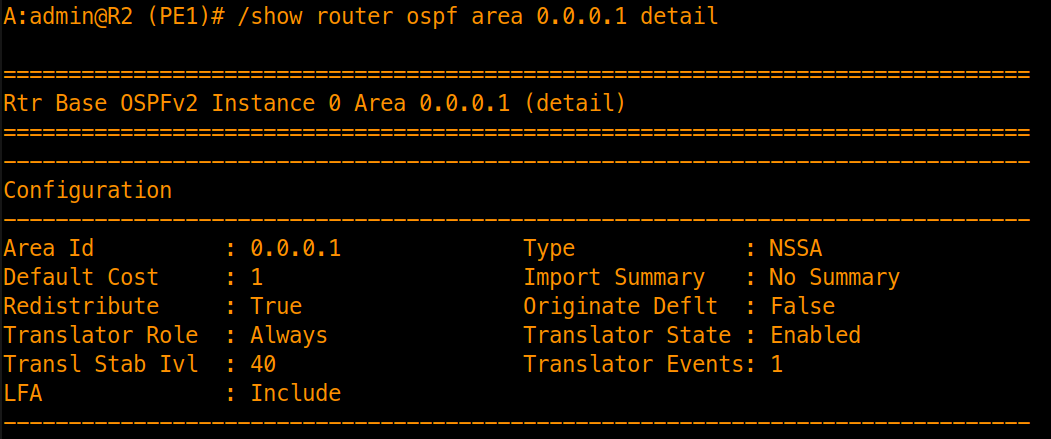 NSSA before applyingg the originate-default-route command